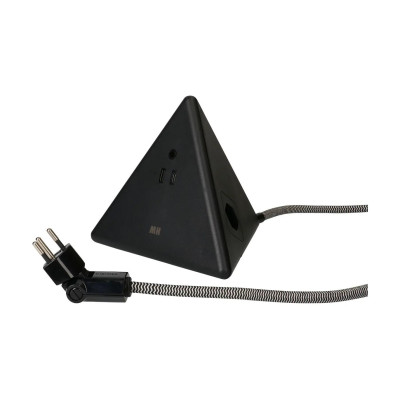 Max Hauri Steckdosenleiste Pyramide, Schwarz 2x T13, USB A+C 18W