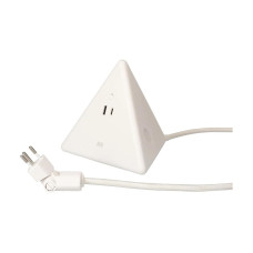 Max Hauri Steckdosenleiste Pyramide, Weiss 2x T13, USB A+C 18W