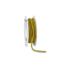 Pattberg Textilband Elbe Wolle 0.5 cm x 15 m, Senfgrün