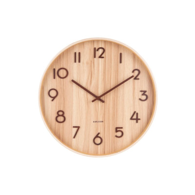 KARLSSON Wanduhr Pure Ø 40 cm, Hellbraun