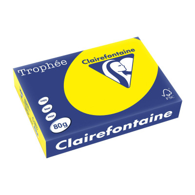 Fischer Papier Kopierpapier Trophée A4, 80 g/m², Rapsgelb, 500 Blatt Fischer Papier Kopierpapier Trophée A4, 80 g/m², Rapsgelb, 500 Blatt