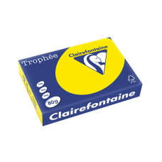 Fischer Papier Kopierpapier Trophée A4, 80 g/m², Neongelb, 500 Blatt