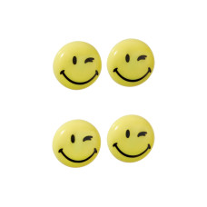 Franken Haftmagnet Happy Ø 40 mm, 4 Stück, Gelb