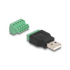 Delock USB 2.0 Adapter USB-A Stecker - Terminalblock