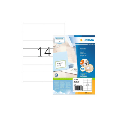HERMA Universal-Etiketten Premium, 10.5 x 4.2 cm, 1400 Etiketten HERMA Universal-Etiketten Premium, 10.5 x 4.2 cm, 1400 Etiketten