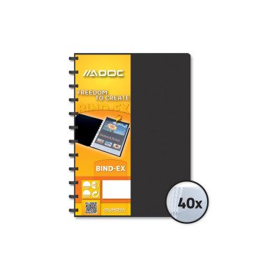Adoc Sichtbuch Bind-Ex A4, 40 Taschen, Schwarz