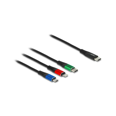 Delock USB-Ladekabel USB C - Lightning/Micro-USB B/USB C 1 m