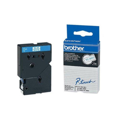Brother Beschriftungsband TC-203 Blau auf Weiss