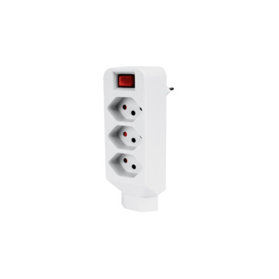 STEFFEN Mehrfachadapter 3 + 1x T13 Schalter, Weiss
