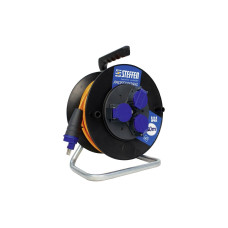 STEFFEN Kabelrolle Professional 30 m 3x T23, IP55, Schwarz