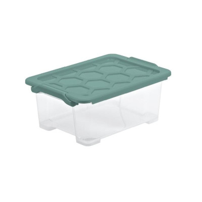 Rotho Aufbewahrungsbox Evo Safe 11 l, Grün/Transparent