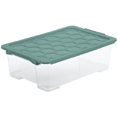 Rotho Aufbewahrungsbox Evo Safe 30 l, Grün/Transparent