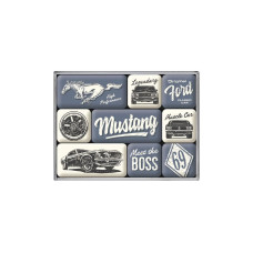 Nostalgic Art Magnet-Set Ford Mustang 9 Stück, Mehrfarbig
