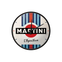 Nostalgic Art Wanduhr Martini Ø 31 cm, Blau/Rot/Weiss
