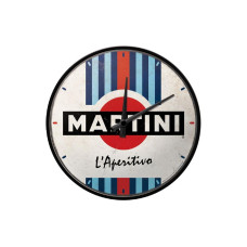 Nostalgic Art Wanduhr Martini Ø 31 cm, Blau/Rot/Weiss