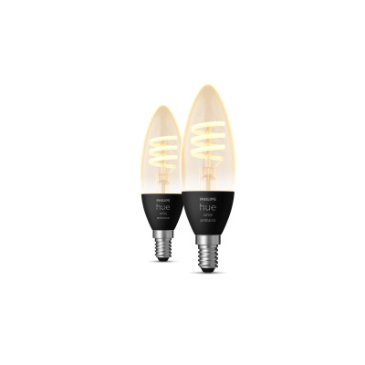 Philips Hue Leuchtmittel White Ambiance, 4.6 W, E14, Filament, 2 Stück