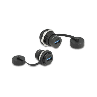 Delock USB 3.2 Gen 1 Typ-A Einbaubuchse IP67 staub- & wasserdicht