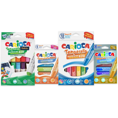 Carioca Posterfarbe Set Temperello 34 Stück, Mehrfarbig