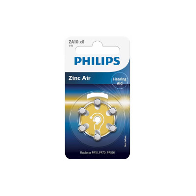 Philips Knopfzelle Hörgerätbatterie ZA10 6 Stück