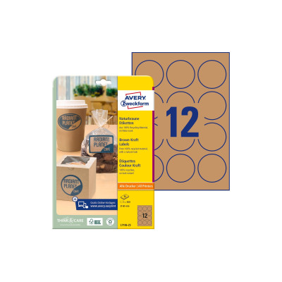 Avery Zweckform Runde Etiketten Ø 60 mm, 25 Blatt