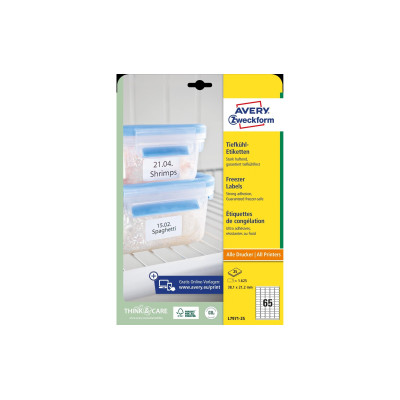 Avery Zweckform Tiefkühletiketten 38.1 x 21.2 mm, 25 Blatt Avery Zweckform Tiefkühletiketten 38.1 x 21.2 mm, 25 Blatt