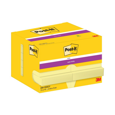 Post-it Notizzettel Super Sticky 76 x 51 mm, Gelb, 12 Blöcke