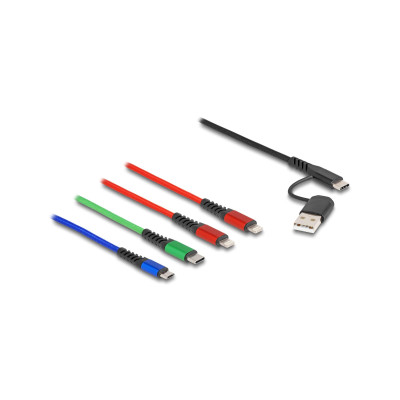 Delock USB-Ladekabel USB A/USB C - 2x Lightning/Micro-USB B/USB C Delock USB-Ladekabel USB A/USB C - 2x Lightning/Micro-USB B/USB C