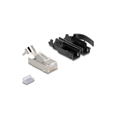 Delock Stecker RJ45, S/FTP, Cat.6A 25 Stück, Schwarz