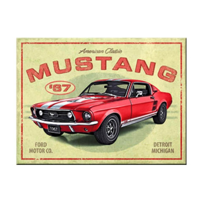 Nostalgic Art Haftmagnet Ford Mustang 1 Stück, Gelb/Rot