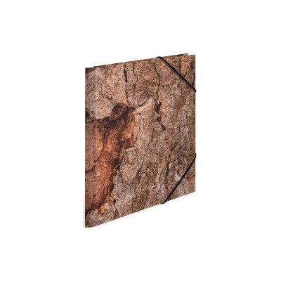 HERMA Gummibandmappe Wood Dunkelbraun