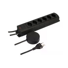 Max Hauri Steckdosenleiste Prime Line 6x T13 mit ext. Schalter Schwarz