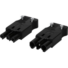 Max Hauri Set Stecker und Kupplung AC 166 flach, 3-polig Max Hauri Set Stecker und Kupplung AC 166 flach, 3-polig