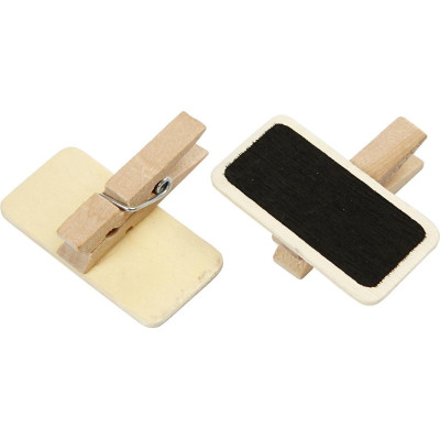 Creativ Company Minikreidetafel mit Klammern 4 x 2 cm, 12 Stück