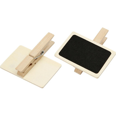 Creativ Company Minikreidetafel mit Klammern 6.8 x 4.7 cm, 6 Stück