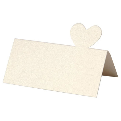 Creativ Company Tischkarte Herz 8 x 8.5 cm, 20 Stück, Naturweiss