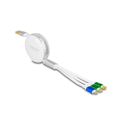 Delock USB 2.0-Kabel USB A – Micro-USB B/2x USB C 1.13 m, Weiss Delock USB 2.0-Kabel USB A – Micro-USB B/2x USB C 1.13 m, Weiss