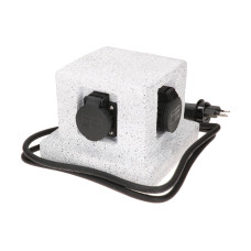 Max Hauri Gartenstromverteiler 4x T13 IP55, Steinoptik, Weiss