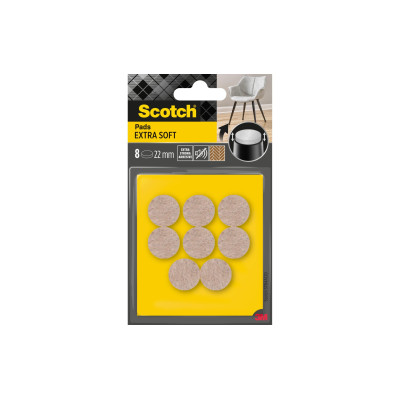 3M Filzgleiter Extra-Soft, Ø 22 mm, Beige, 8er Pack