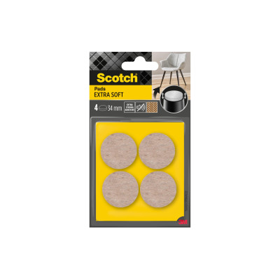 3M Filzgleiter Extra-Soft, Ø 34 mm, Beige, 4er Pack
