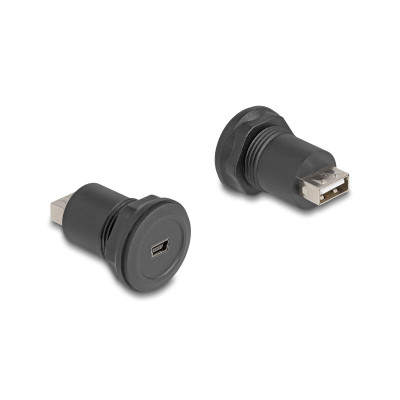 Delock USB 2.0 Mini-B zu USB 2.0 Typ-A Einbaubuchse