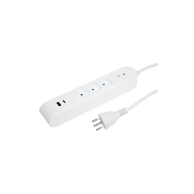 STEFFEN Steckdosenleiste IQ 3 x T13, USB-A+C, Weiss, 3 m Kabel
