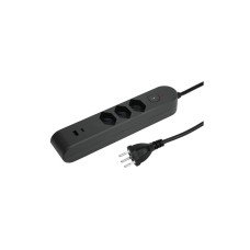 STEFFEN Steckdosenleiste IQ 3 x T13, USB-A+C, Anthrazit, 3 m Kabel