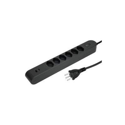 STEFFEN Steckdosenleiste IQ 6 x T13, USB-A+C Anthrazit, 3 m Kabel