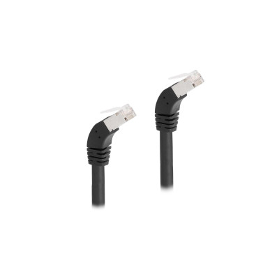 Delock Patchkabel 45° unten gewinkelt Cat 6A, S/FTP, 1 m, Schwarz
