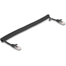 Delock Patchkabel Spiralkabel Cat 5e, UTP, 1 m, Schwarz Delock Patchkabel Spiralkabel Cat 5e, UTP, 1 m, Schwarz