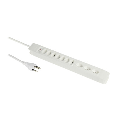Schönenberger Steckdosenleiste 3 x horizontal / 7 x vertikal 5 m, Weiss