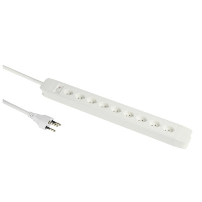 Schönenberger Steckdosenleiste 9 x T13 horizontal 5 m, Weiss