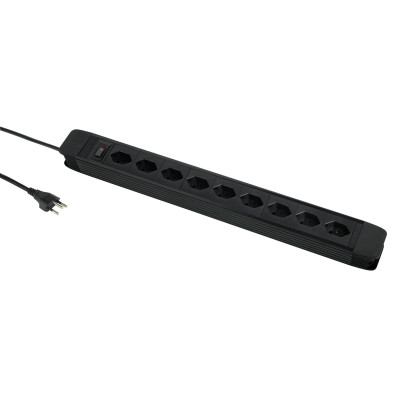 Schönenberger Steckdosenleiste 9 x T13 horizontal 5 m, Schwarz