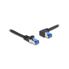 Delock Patchkabel links gewinkelt Cat 6A, S/FTP, 3 m, Schwarz