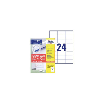 Avery Zweckform Universal-Etiketten 70 x 36 mm, 1560 Etiketten / 65 Bogen